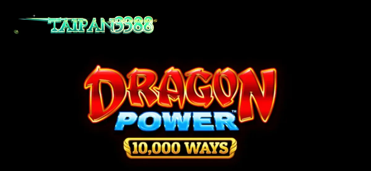Tampilan visual slot Dragon Power 10,000 Ways dengan tema naga emas dan kuil Asia